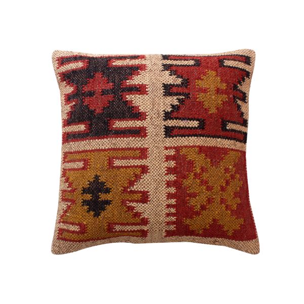 Chouhan Rugs 4 PCS Set of Indian Kilim Cushion Cover 18X18 Pillows Boho  Ethnic Shams Jute Pillow Cases Rug Boho Shams